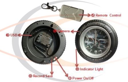 Spy Clock Hidden Recorder Camera 8G
