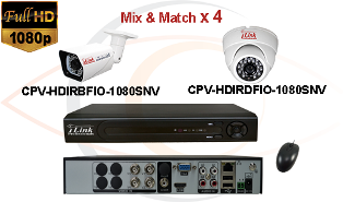 CCTV HD Security Camera System Tribrid 1080p Standalone 4 Port DVR with 1080p HD Coax Cameras