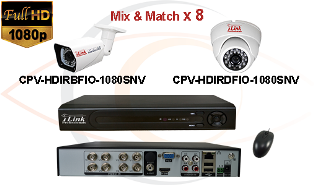 CCTV HD Security Camera System Tribrid 1080p Standalone 8 Port DVR with 1080p HD Coax Cameras