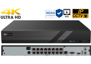 16 Port 4K HD Network Video Recorder built in PoE with Support for POS and VCA