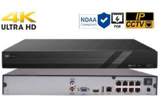 8 Port 4K HD Network Video Recorder built in PoE with Support for POS and VCA