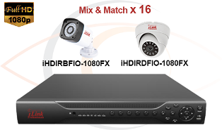 CCTV HD Security Camera System 6-in-1 1080p Standalone 16 Port DVR w/ 1080p HD Coax Cameras