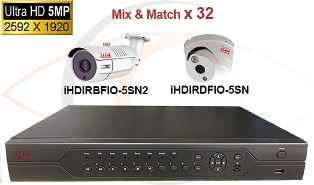 Complete CCTV HD Security Camera System 5-in-1 5MP Standalone 32 Port H.264 DVR w/ 5MP HD Coax Cameras