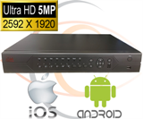 HD Security Camera DVR NVR 5 in 1 (AHD +TVI+CVI+CVBS / 2000 + TVL Coax+Network Analog/IP) 5MP Standalone 32 Port