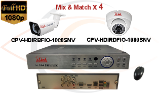 CCTV HD Security Camera System 5-in-1 1080p Standalone 4 Port DVR w/ 1080p HD Coax Cameras
