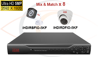 CCTV HD Security Camera System 6-in-1 5MP Standalone 8 Port DVR w/ 5MP HD Coax Cameras