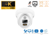4K 8MP Turrent IP Indoor/Outdoor Human/Vehicle Detect/Line Crossing Infrared Security Camera with 2 8mm Fixed Lens