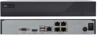 4 Port 4K 5MP HD Network Video Recorder built in PoE with Support for POS and VCA